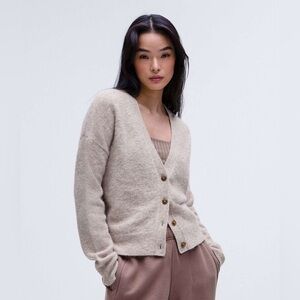 Lululemon Alpaca Wool Cardigan Sweater, heathered, Approx M/L
